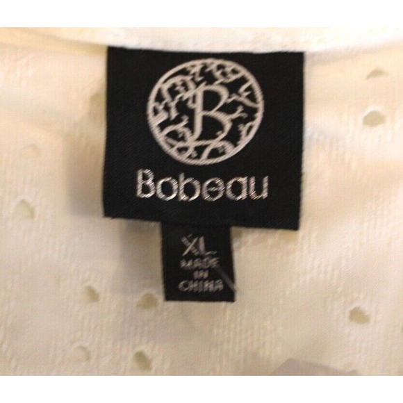 Bobeau Stretch Eyelet Babydoll Top Women's Size XL Off White NWT - Picture 11 of 12